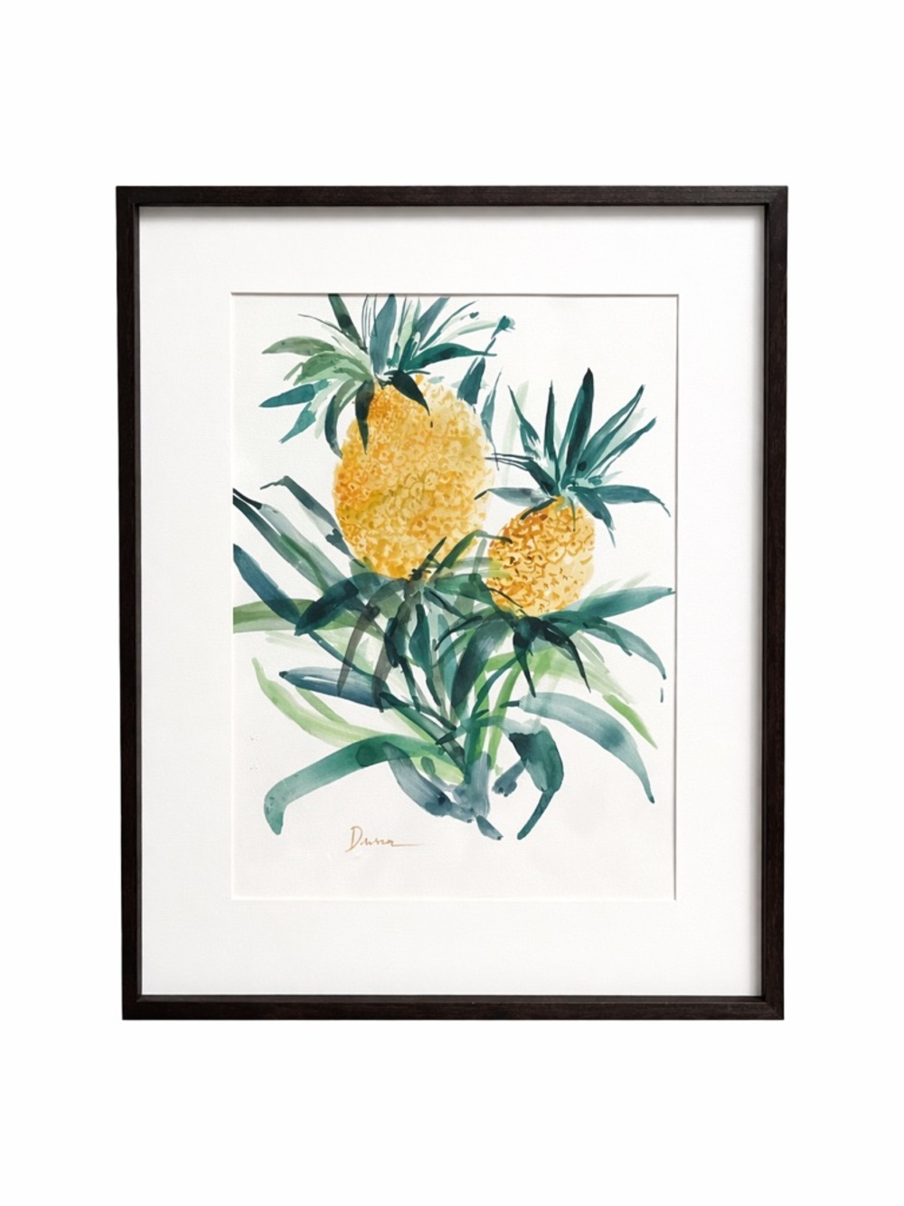 Framed Pineapple Watercolor Art Print